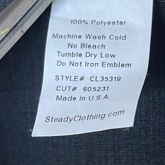 Retro Style Steady Bowling Rockabilly Short Sleeve Bowling Shirt Blk/Cream L/XL - Picture 8 of 10